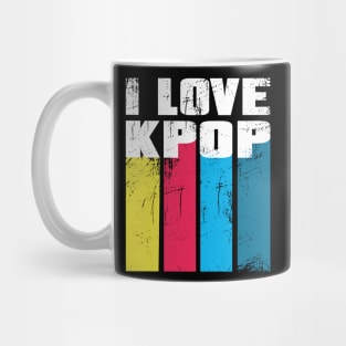 I love K-Pop with distressed color bars Mug